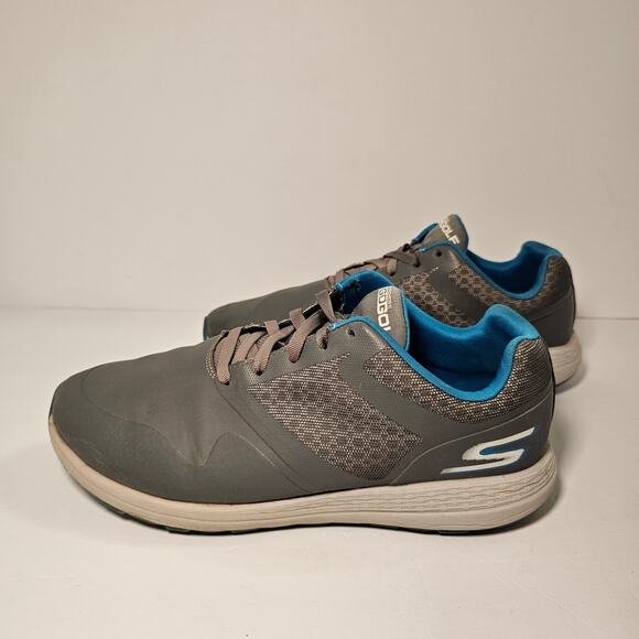 Skechers Mens Go Golf Shoes Water Resistant Charcoal Gray Blue Spikeless Size 10 - Picture 5 of 16
